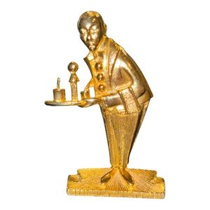 Piscitelli Gold Tone Butler/ Waiter Pin/Brooch Stamped Vintage. JB1